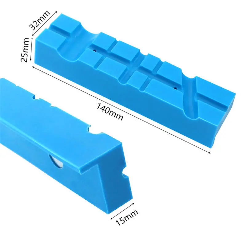 Drillpro 140mm Magnetic Vise Jaws - 2Pcs Reversible Soft Jaw Pads for Metal Table Vise - Image 3