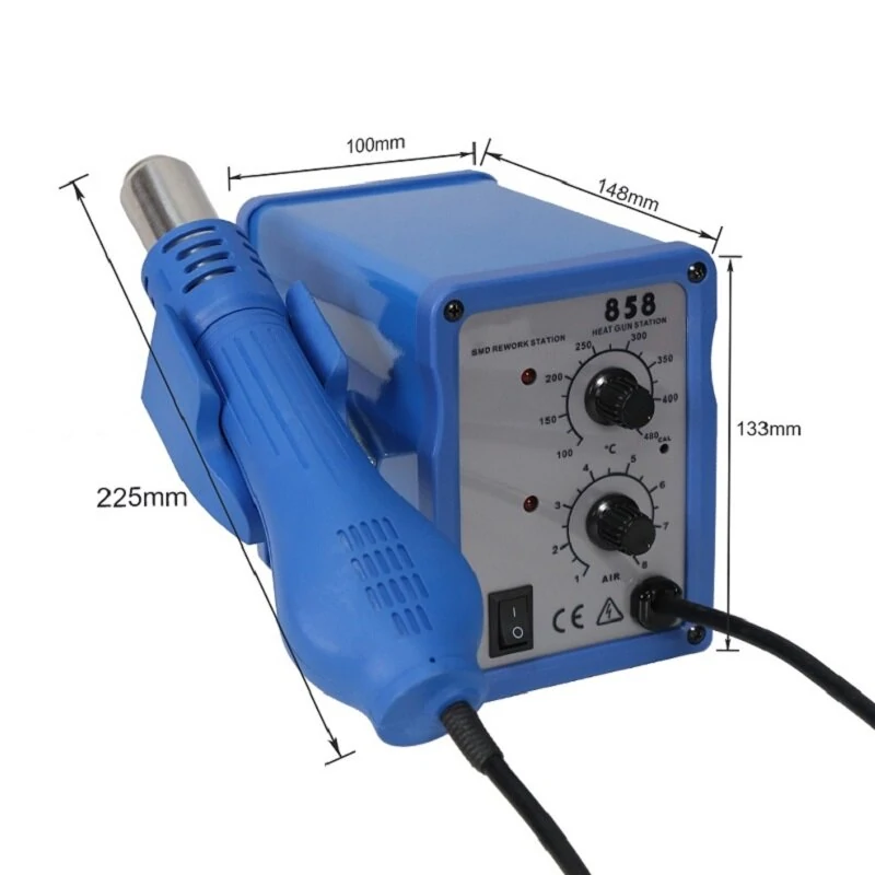 858 Lead-free Spiral Hot Air Gun - 650W Adjustable Desoldering Station for Phone Repair - Image 2