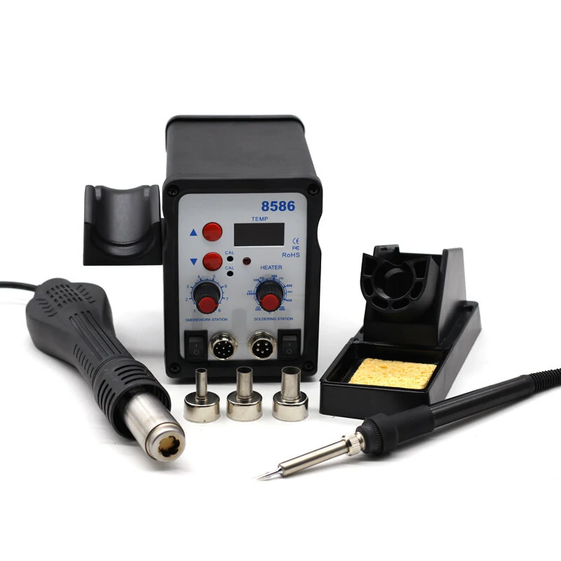 8586 Soldering Station - Hot Air Rework & Soldering Iron for SMD BGA Repair - Image 2