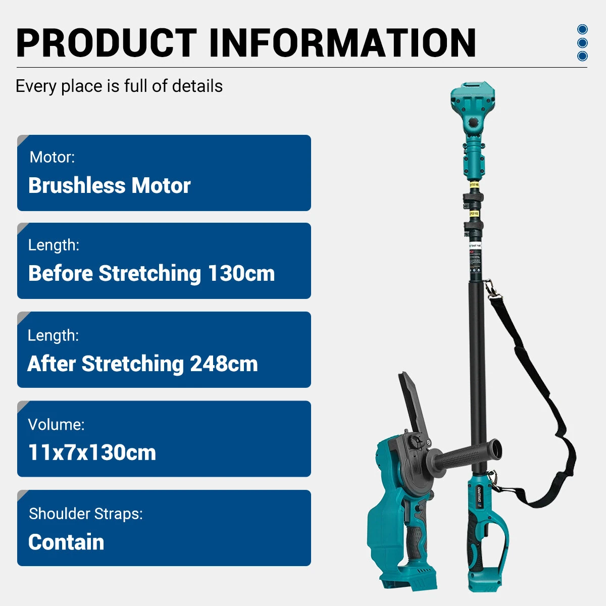 Greenworks 2-in-1 Brushless Motor Chainsaw Pole Saw Combo | Adjustable 130-248cm | Auto Oiling & 180° Head - Image 2