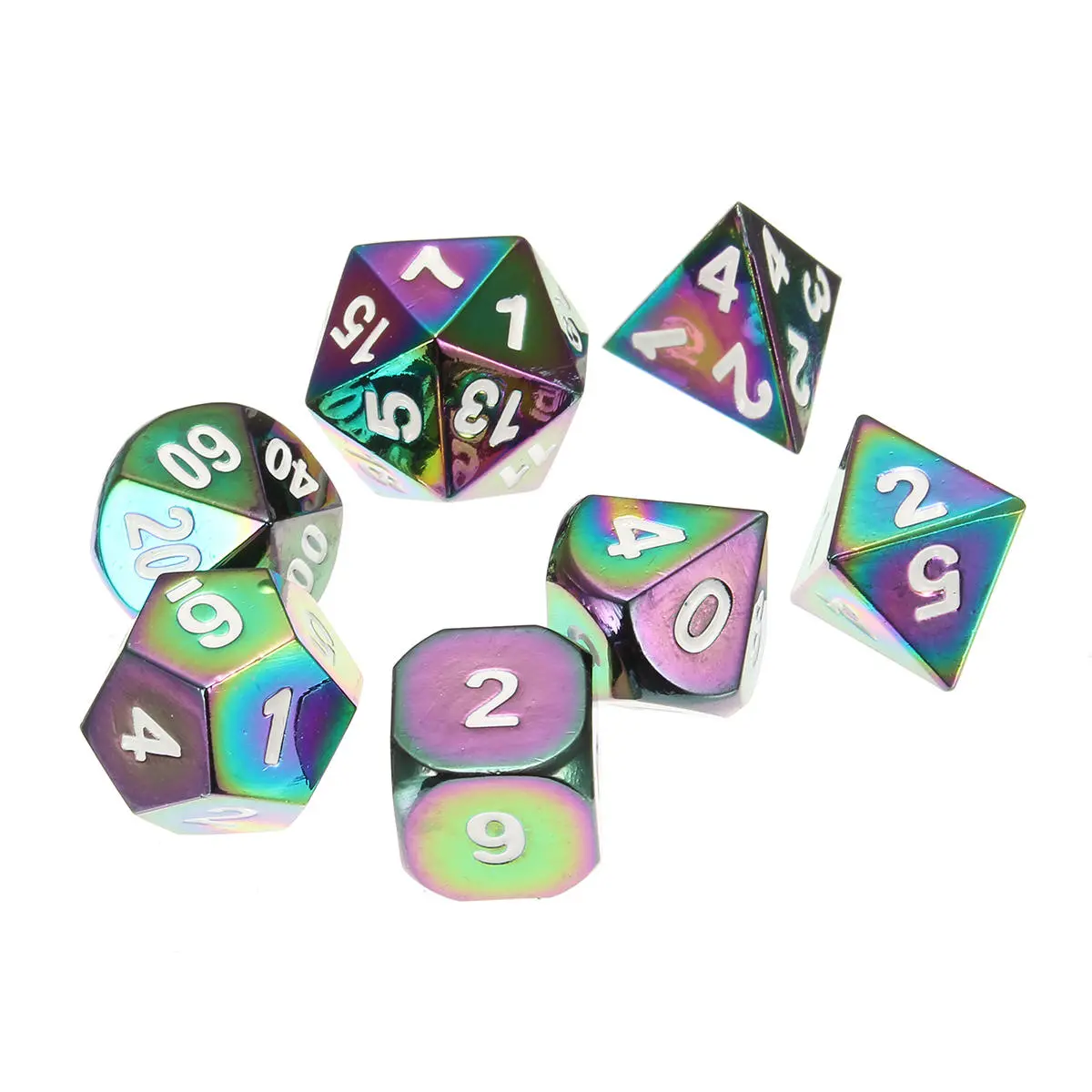 7Pcs Colorful Zinc Alloy Polyhedral Dice Set | D&D Board Game Accessory - Image 3