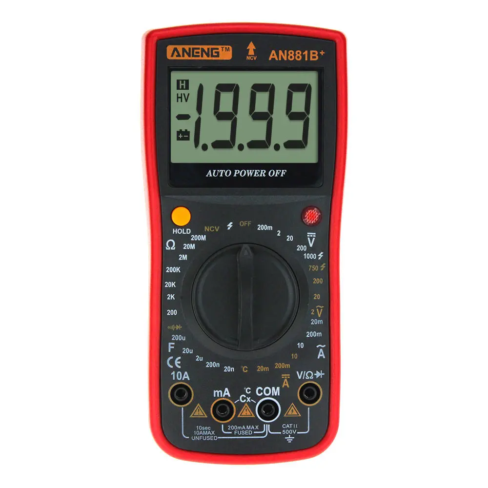 ANENG AN881B+ Multimeter - AC/DC Voltage, Current, Capacitance, Temp, Diode, Non-contact, 16-in-1 Test Line - Image 4