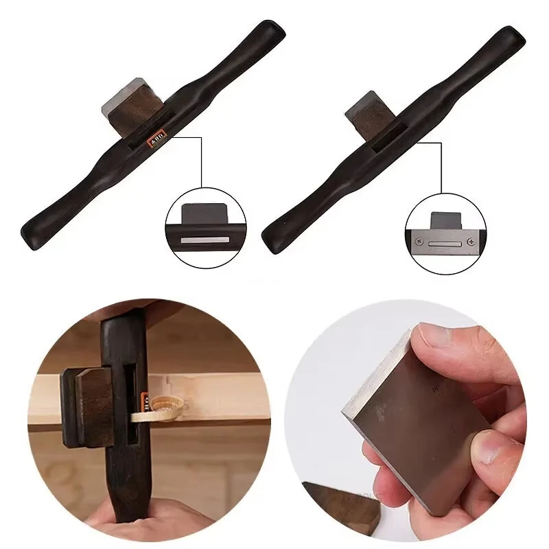 Ebony Hand Plane - 265mm Round Handle Wood Planer | Flat or Round Bottom - Image 3