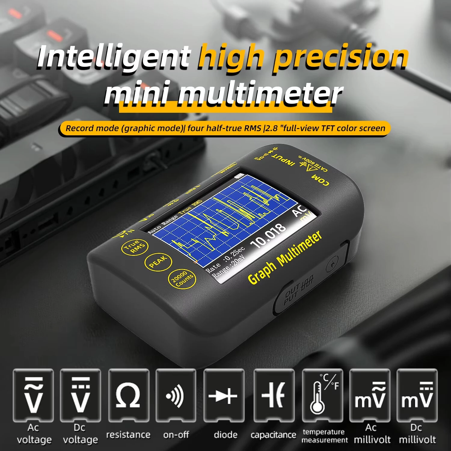 BSIDE S450 Digital Multimeter | 20000 Counts, Waveform Recording & Temp Test - Image 2