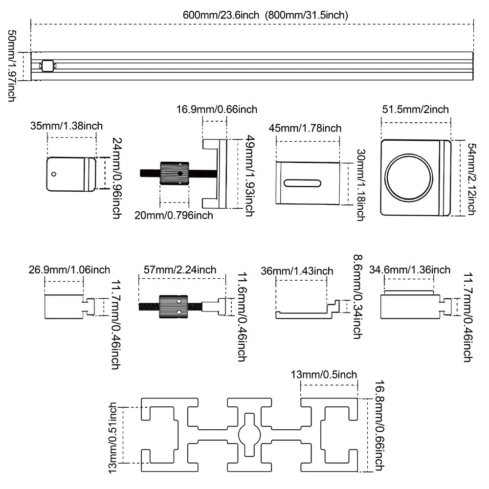 ENJOYWOOD Juice Groove Router Jig - Adjustable Template for Cutting Boards | Metric/Imperial Scales - Image 5
