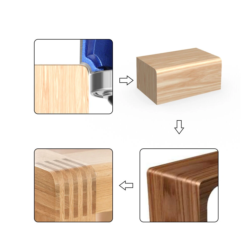 3PCS 6mm 8mm 1/4 Shank Corner Round Router Bit Set | R1 R2 R3 Trim Edging | Woodworking Cutter - Image 3