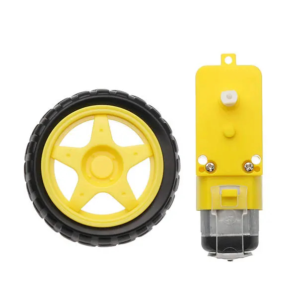 3-6V Dual Axis Gear Motor with 65mm Rubber Wheels | High Torque DC Motor - Image 3