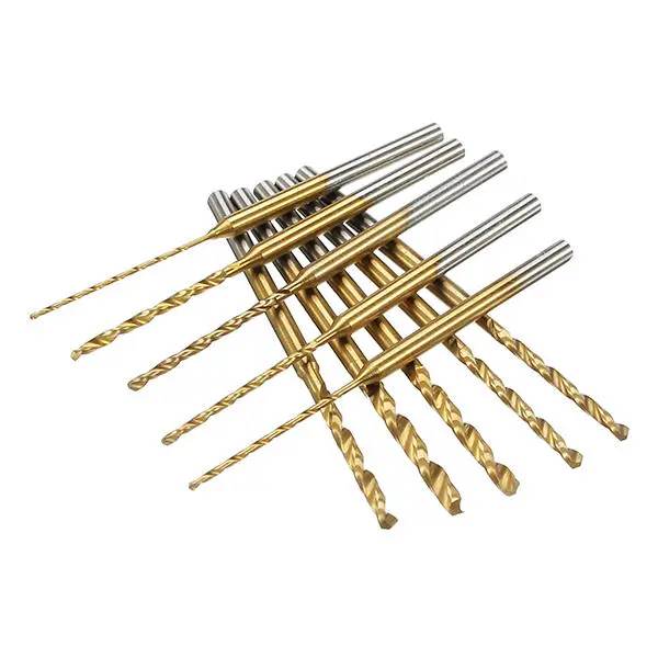 10pcs HSS Twist Drill Bits Set - Titanium Coated 0.6-2.2mm High Speed Steel - Image 5