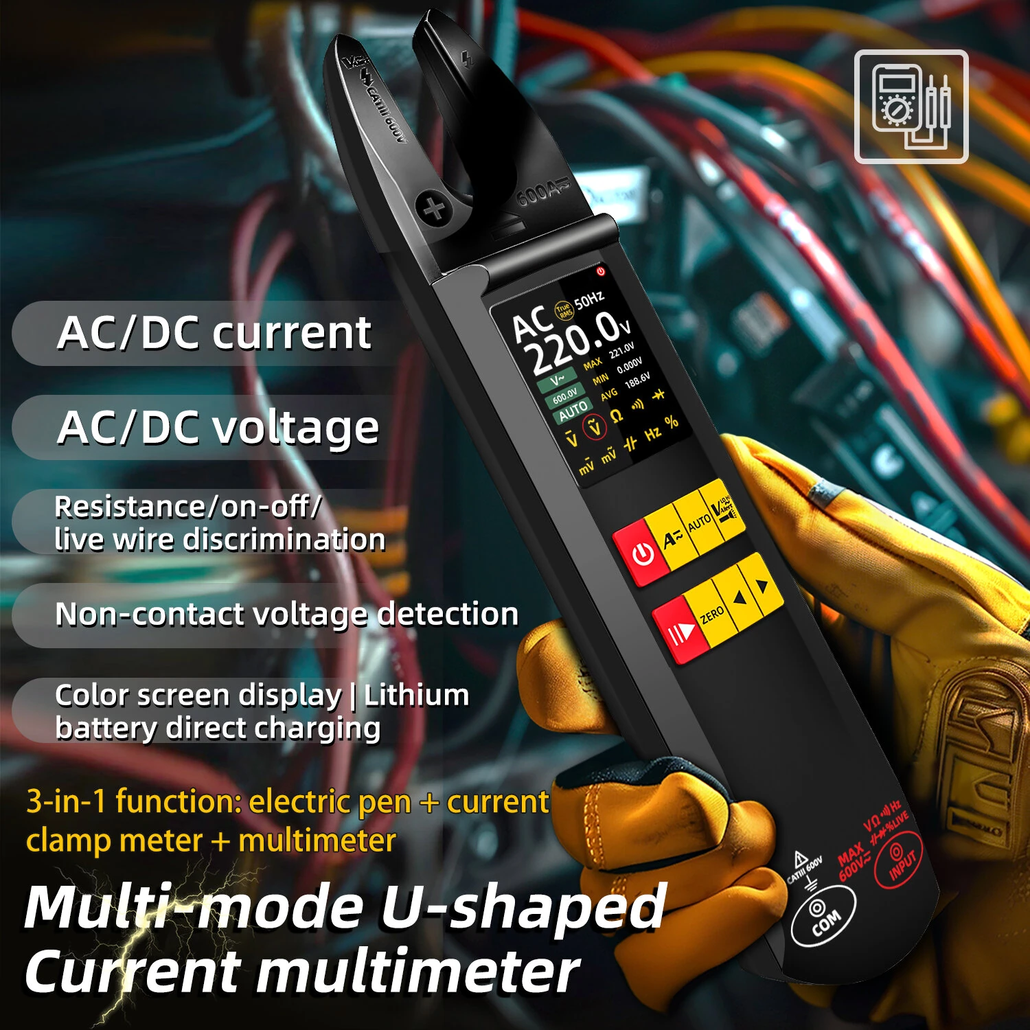 BSIDE U5 True RMS Clamp Meter - TFT Screen | AC/DC Voltage Current Tester - Image 2