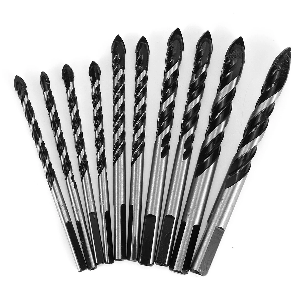 Tungsten Carbide Drill Bit Set - 10Pcs for Tile, Concrete, Glass & Wood - Image 2
