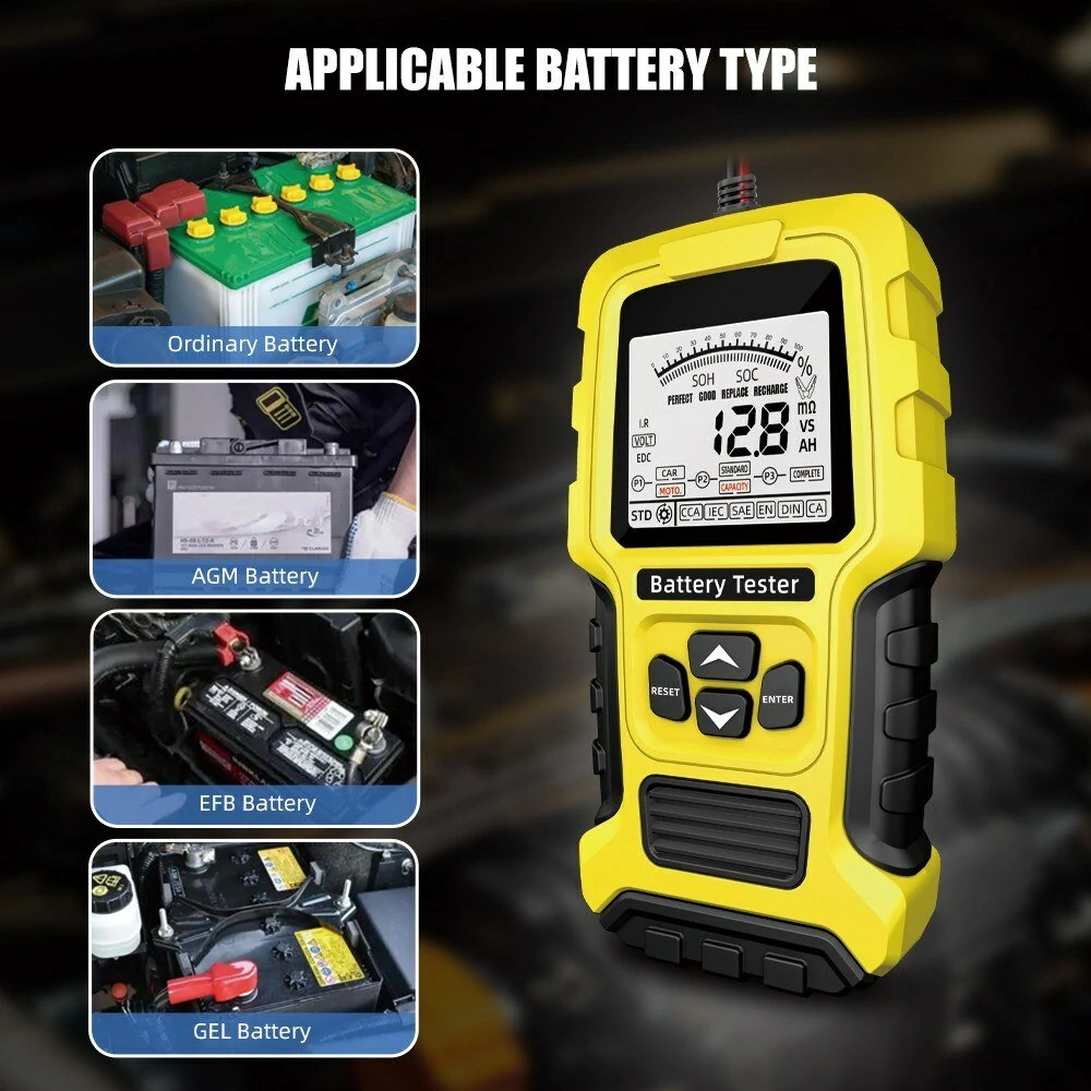 FOXSUR Intelligent Car Battery Tester 12V/24V | Digital Display Quick Accurate - Image 3