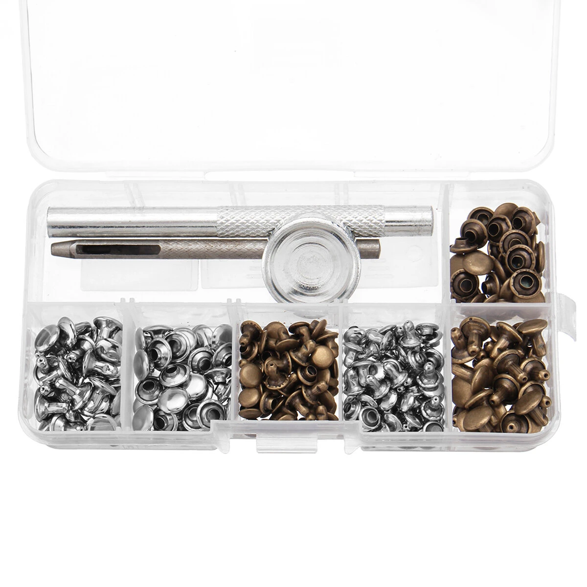120 Sets Double Cap Rivet Kit - Metal Fixing Studs for Leather Belt Repair - Image 4