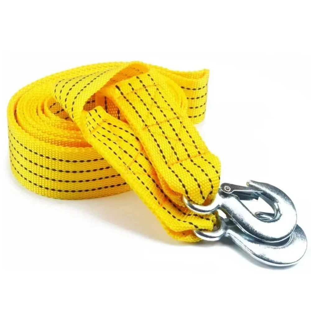 Heavy Duty 4M Car Tow Rope - 5 Ton Recovery Cable with Hooks - Fluorescent Yellow - Image 5