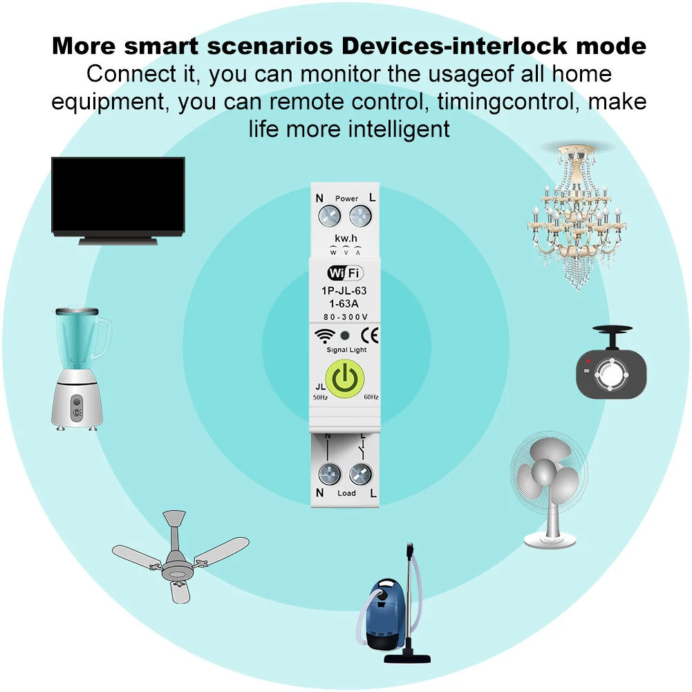 Tuya WiFi Smart Circuit Breaker | Energy Meter with Timing & Voice Control - Image 5