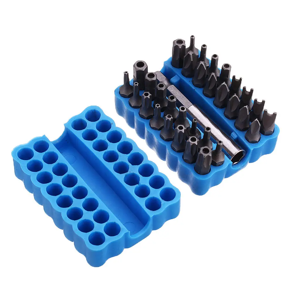 Drillpro 33pcs Magnetic Screwdriver Bit Set - Torx Star & Tri Wing Bits with Holder - Image 3