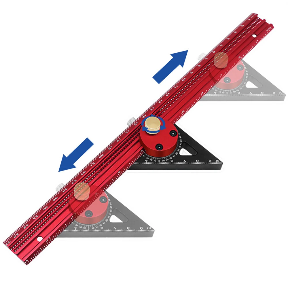 Carpentry Precision Scribe Ruler | Aluminum T-Type Line Drawing Tool & Marking Gauge - Image 4