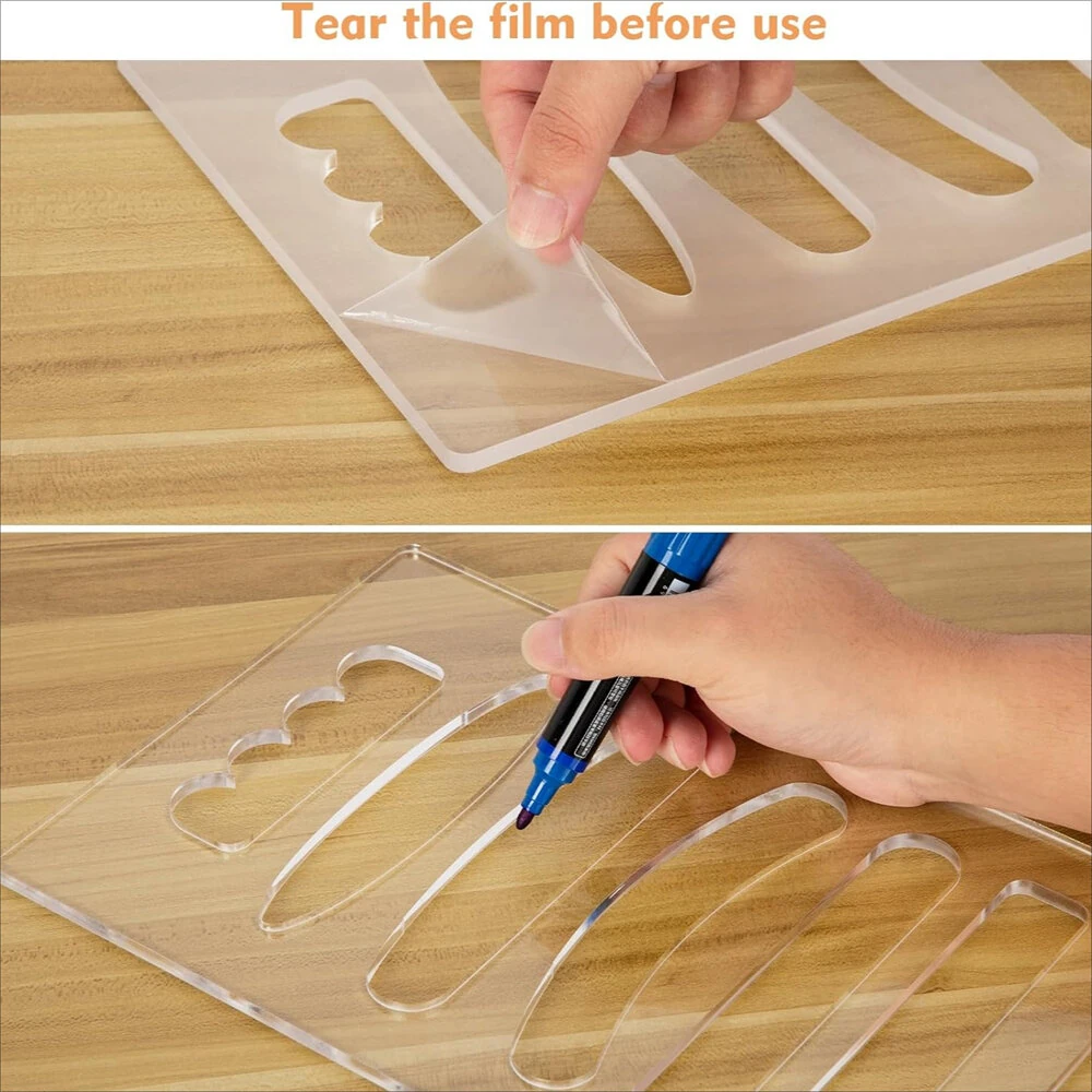 6-in-1 Acrylic Router Template Guide - 6 Styles, Clear Precision Tool for Woodworking - Image 4