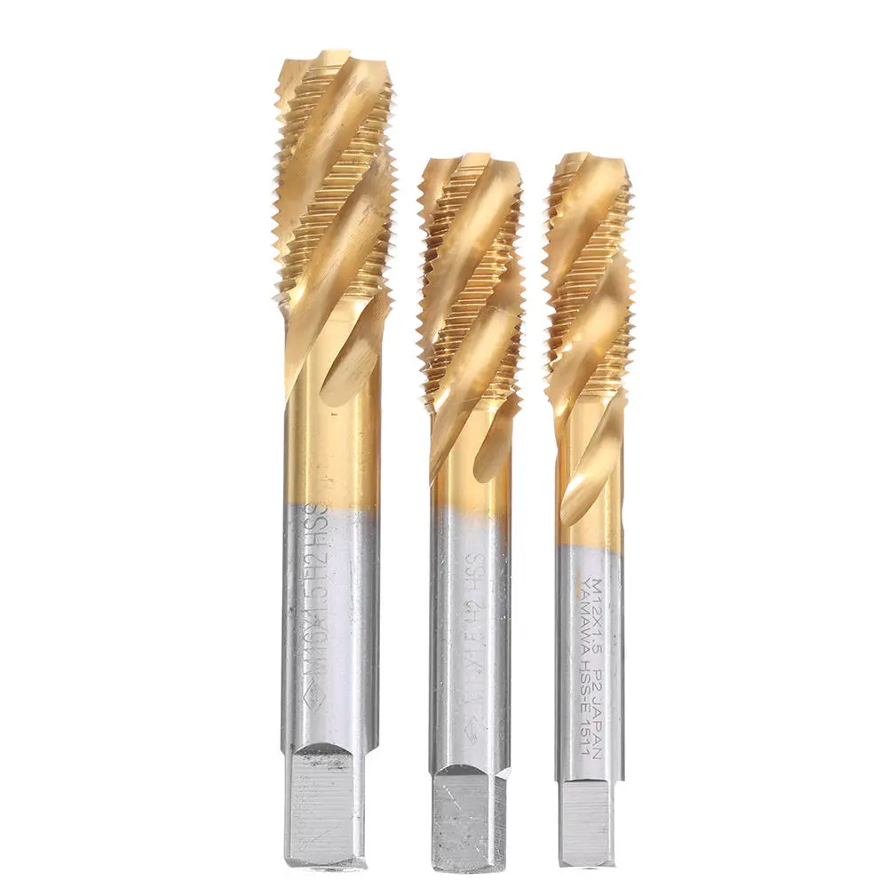 M12-20 HSS Titanium Coated Screw Tap | Metric Spiral Fluted Machine Hand Tap - Image 2