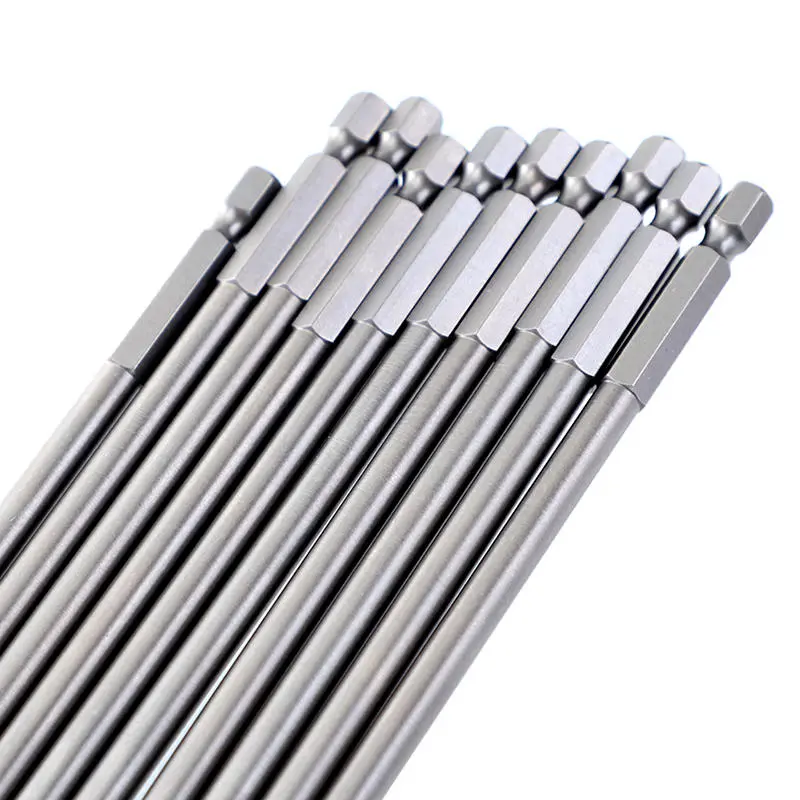 10pcs 150mm SQ2 Square Driver Bit Set | S2 Steel 1/4 Hex Magnetic | For Pocket Hole Jig & Woodworking - Image 3