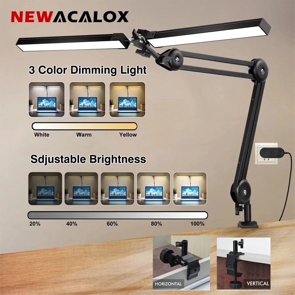 NEWACALOX 12V 24W Welding Desk Lamp - 3 Color Lighting Modes | Table Lamp - Image 4