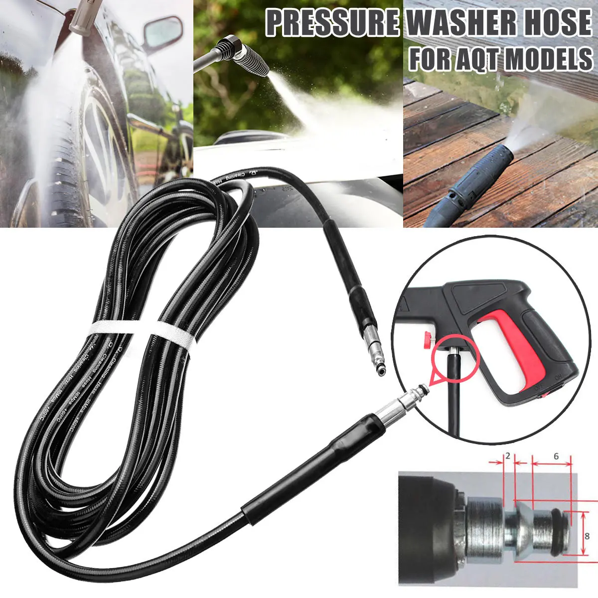 Black Decker PW1400 PW1500 Pressure Washer Hose - 3/8/15/20M High Pressure - Image 4