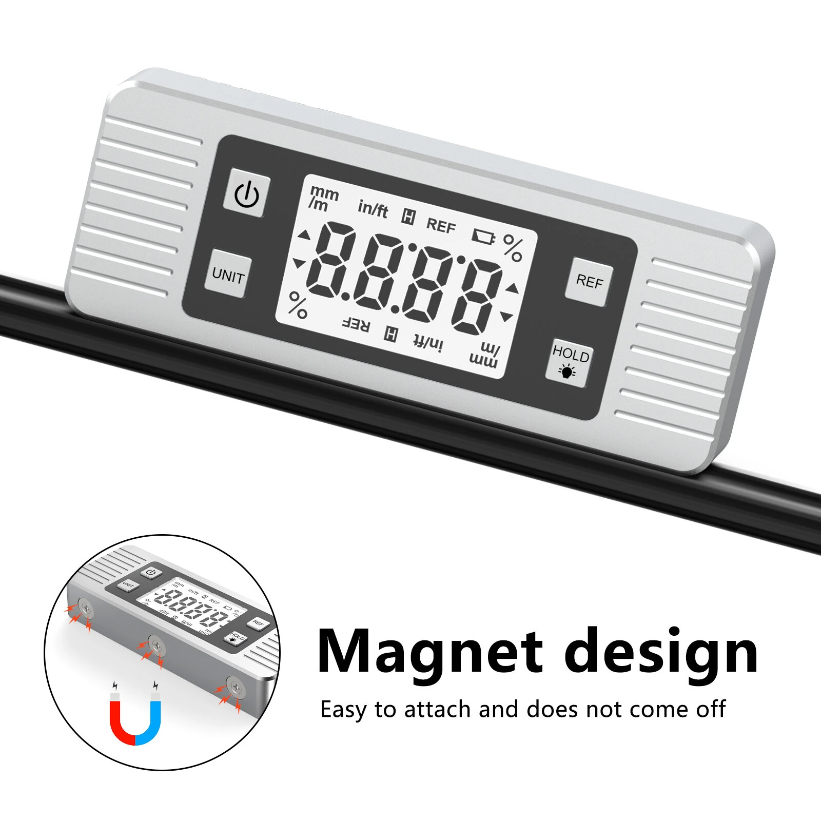 JD11 Digital Level Box - Magnetic Base, LCD Backlight | 0.05° Accuracy for Woodworking & Automotive - Image 2