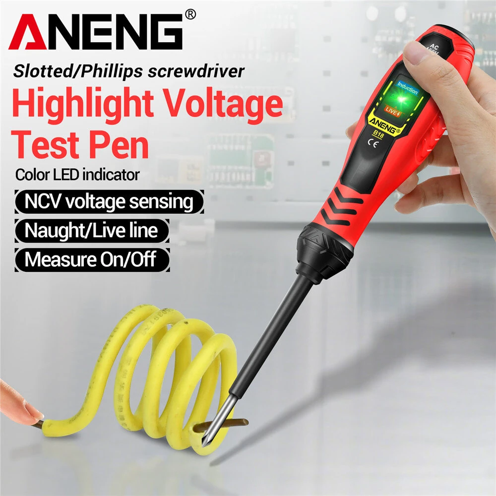 ANENG B18 Voltage Tester Pen - Non-Contact AC 450V | LED Indicator & Insulated Handle - Image 2