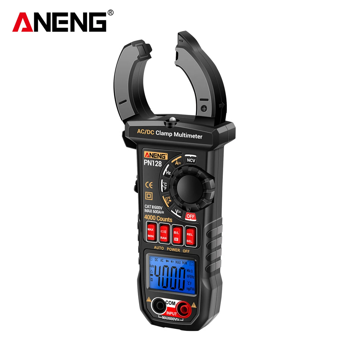 ANENG PN128 Clamp Meter - 4000 Count Multimeter | AC/DC Current, Temp, Backlit - Image 2
