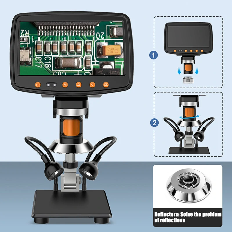 MS1 1080P Digital Microscope - 7 Inch Screen | USB & Wireless with Remote - Image 3