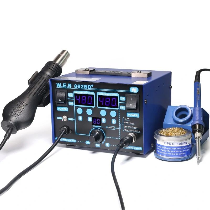 WEP 862BD+ BGA Rework Station - Adjustable Temperature & Air Flow - ESD Safe Hot Air Soldering - Image 4