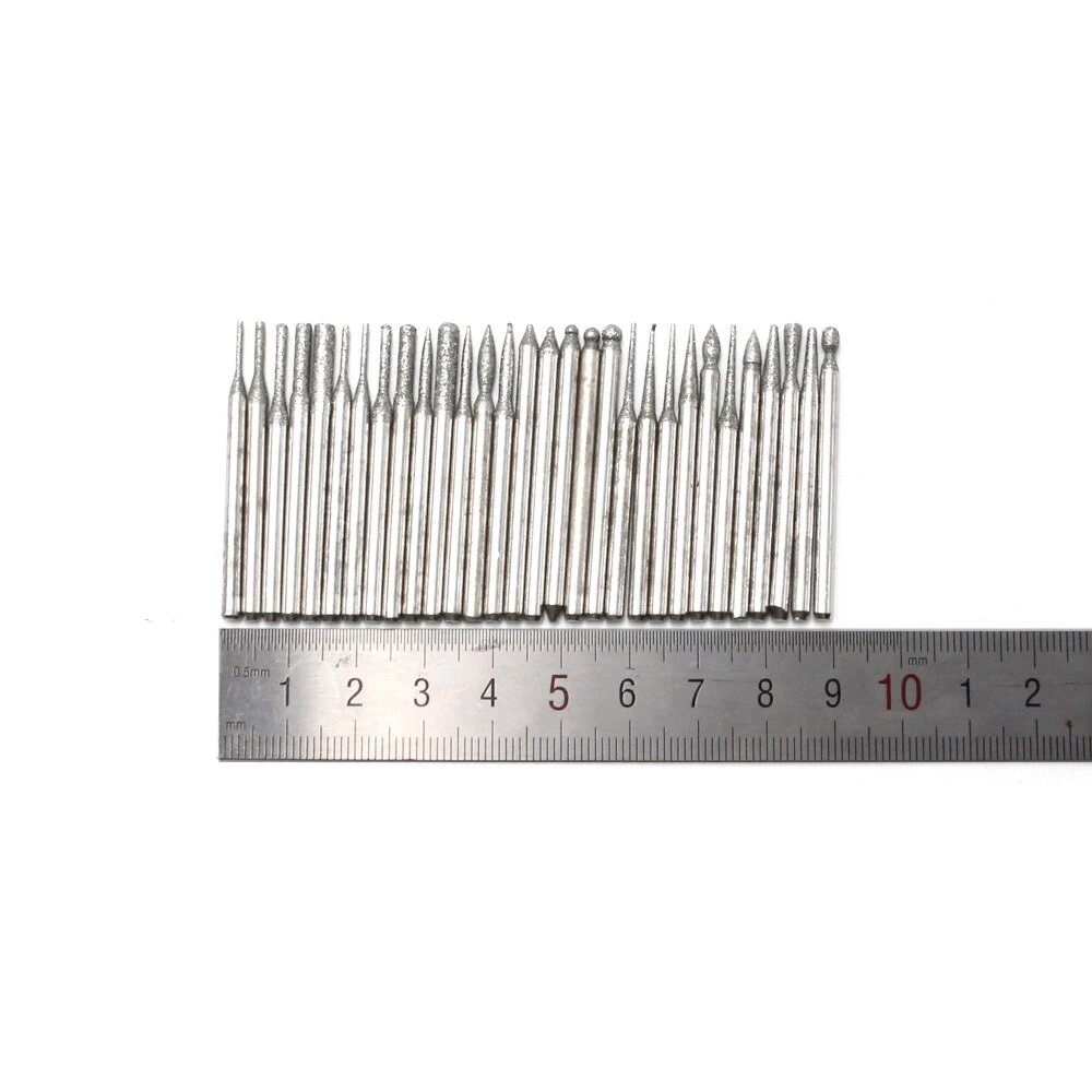30Pcs 35mm Diamond Grinding Needle Set | Jade Carving & Suit Grinding Rods - Image 4
