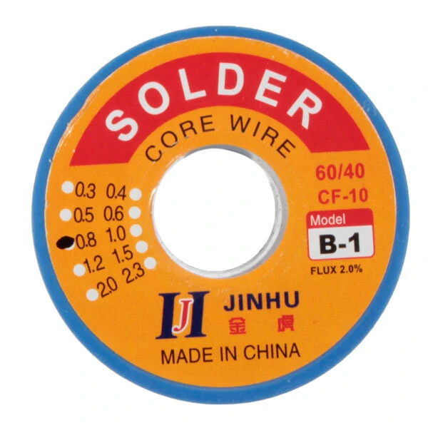 60/40 Tin Lead Solder Wire - 0.8mm 250g Reel with Rosin Core - Image 3