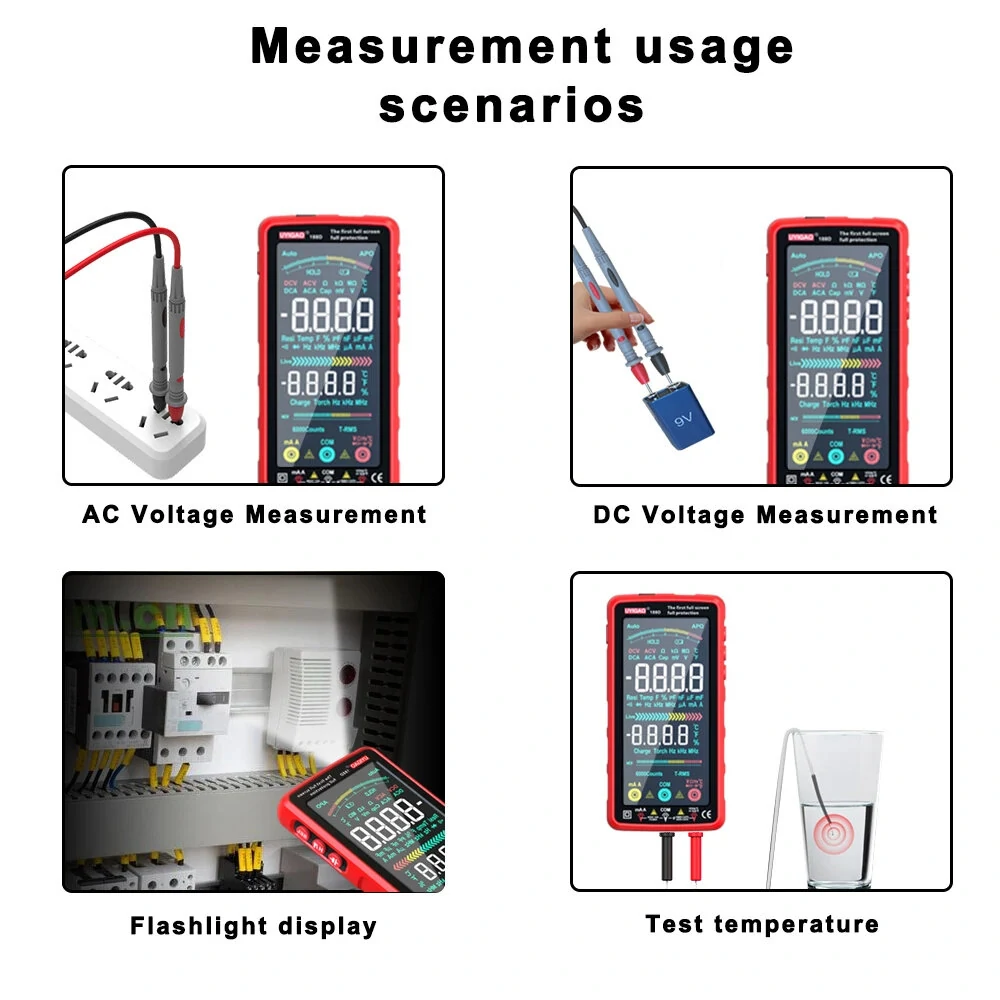 UYIGAO UA188B USB-C Rechargeable Smart Multimeter | 6000 Counts True RMS Touchscreen - Image 4