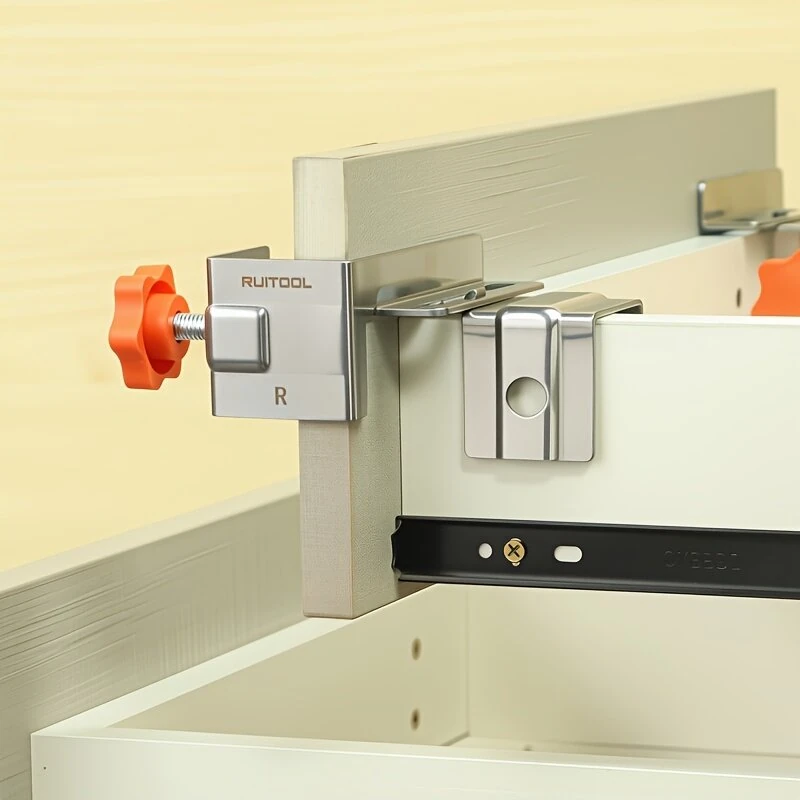 2pcs Adjustable Drawer Front Clamps | Stainless Steel | No Tools Needed | Fits 10-30mm Panels - Image 2