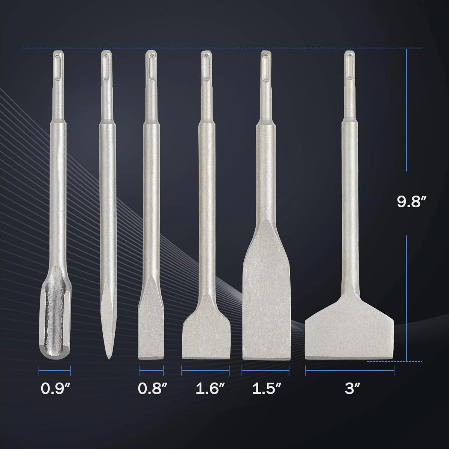 6PCS SDS Plus Chisel Set - 40Cr Steel for Concrete, Tile & Masonry - Image 5
