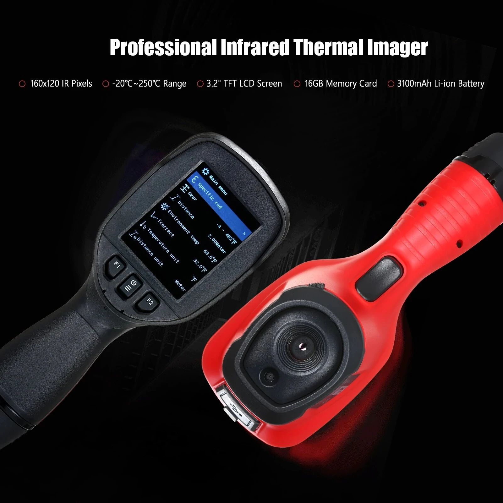 DALI T1 Thermal Imaging Camera | 160x120 IR 3.2 LCD | Rechargeable Infrared Thermometer - Image 3