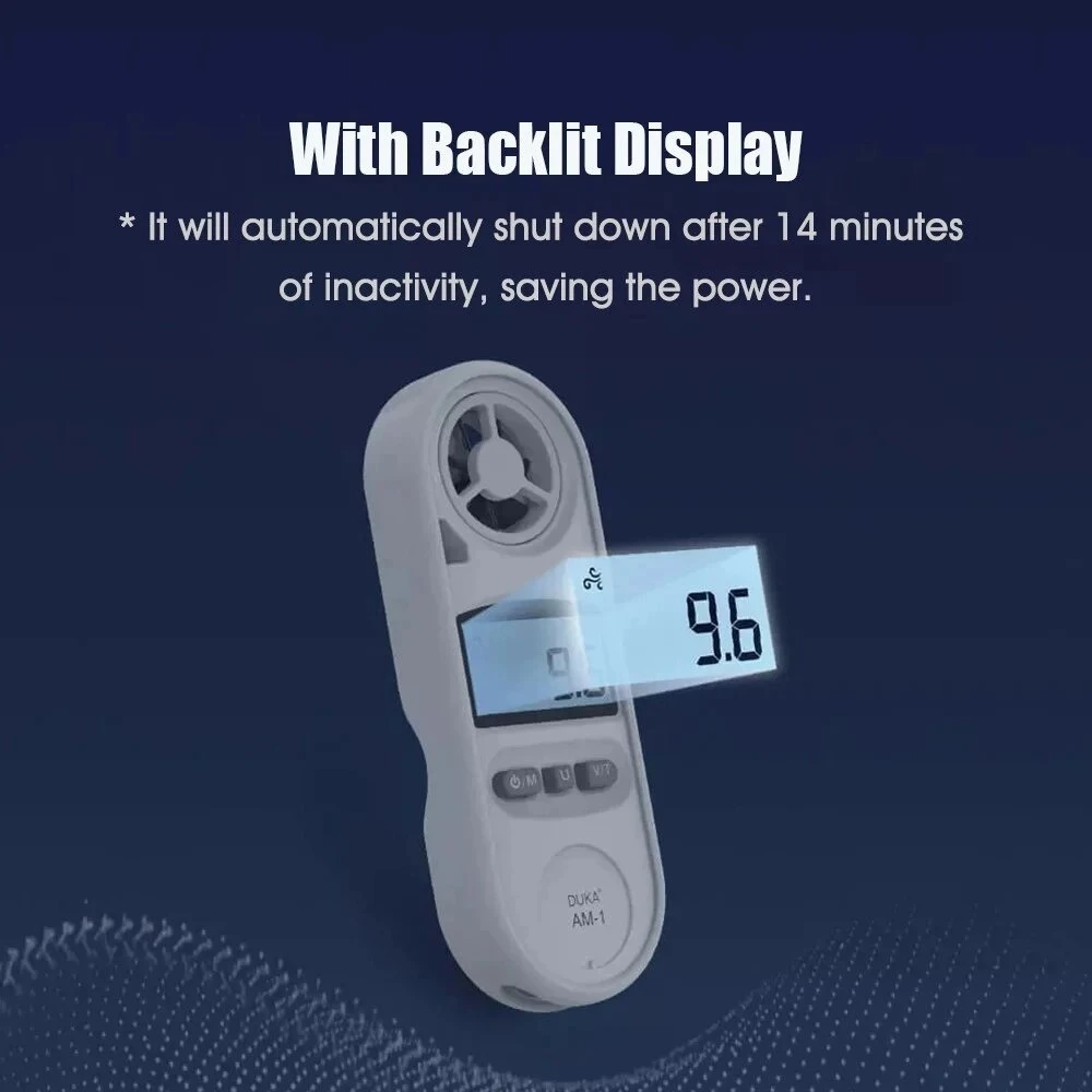 DUKA AM-1 Digital Anemometer | Wind Speed Meter 0.3-30m/s | -10 to 45°C Temp Tester - Image 3
