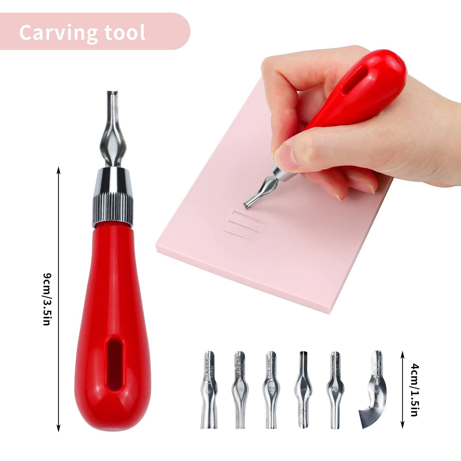 Speedball Speedy-Carve Blocks & Brayer Kit | Soft Rubber Stamp Carving Tools for Printmaking - Image 4