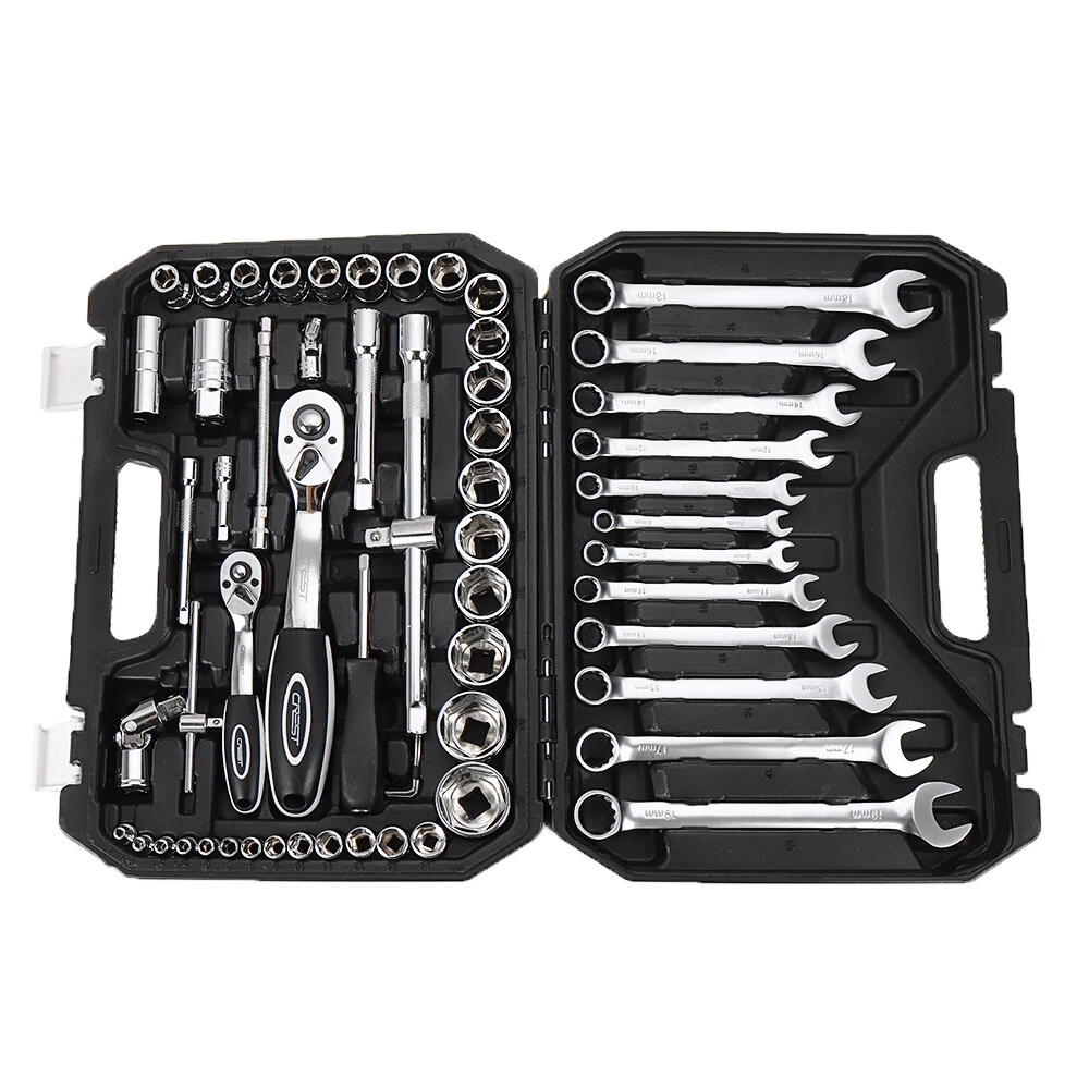 CREST 61-Piece Professional Car Repair Tool Set with Socket Wrench & Toolbox - Image 2