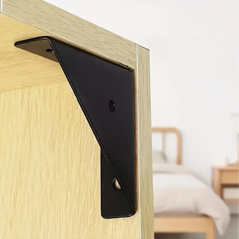 Heavy Duty Iron L Brackets - 90 Degree Corner Braces for Shelf & Furniture Support - Image 3