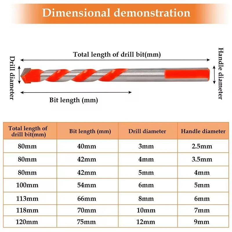 Tungsten Carbide Drill Bit Set - 16PC 3-12mm for Concrete Tile Metal Wood - Image 5