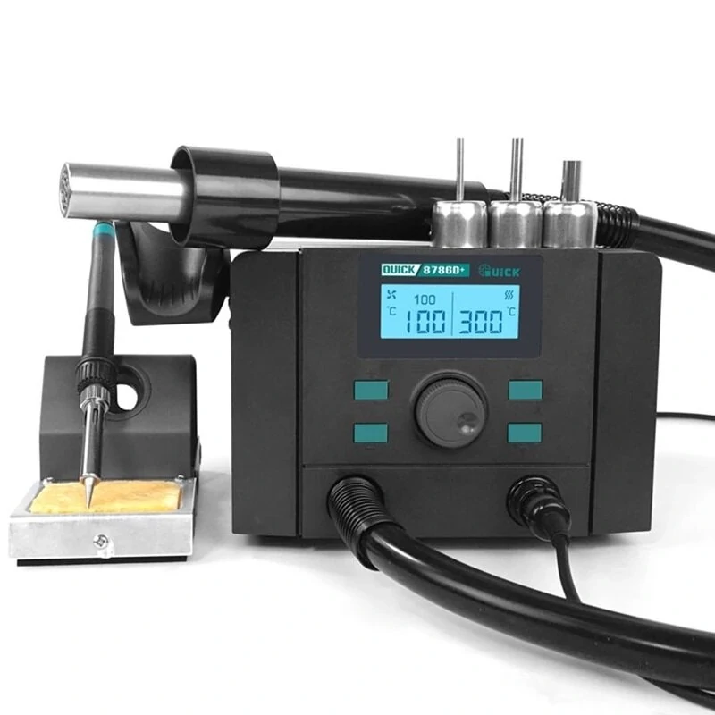 QUICK 8786D+ 2-in-1 Rework Station | Hot Air Gun & Soldering Iron | LCD Display - Image 3