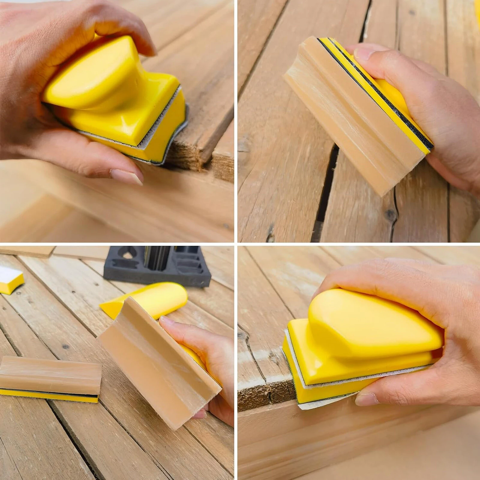 16 PCS Hand Sanding Blocks Set | Hook & Loop Interchangeable Design for DIY - Image 3