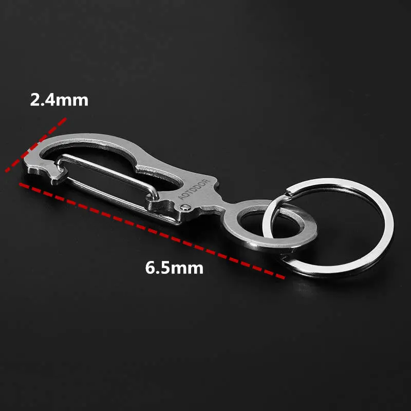 AOTDDOR Stainless Steel Keychain Multifunction Carabiner Buckle EDC Tool - Image 4
