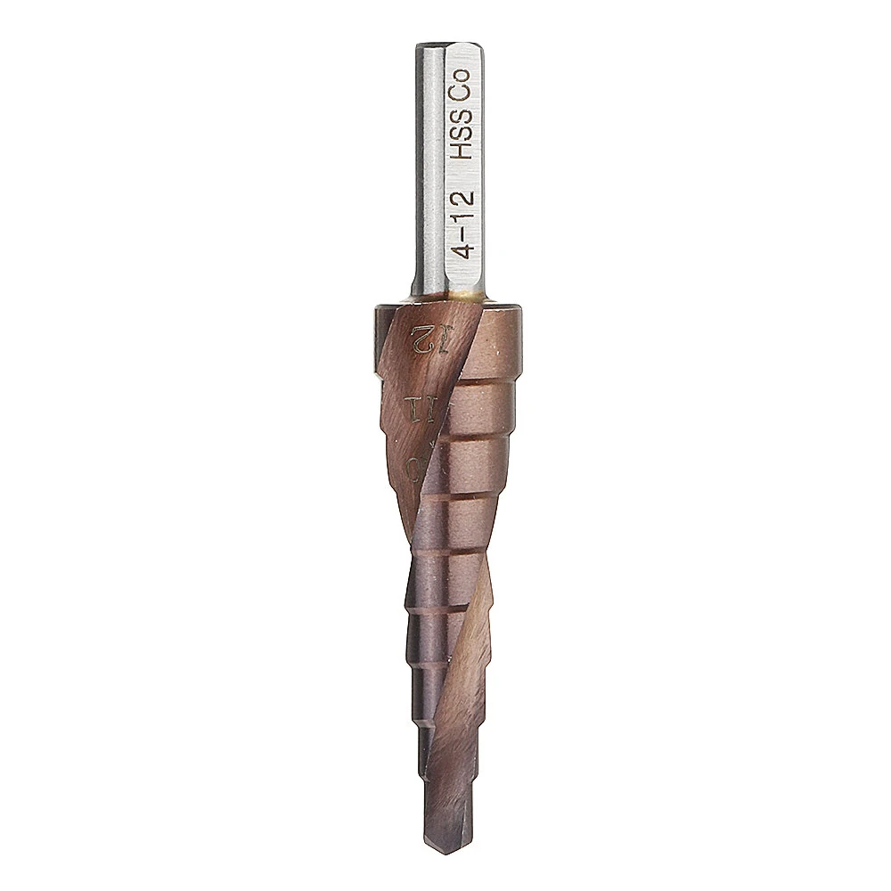 Drillpro M35 Cobalt Step Drill Bit - 4-32mm Triangle Shank - Spiral Flute - Image 4