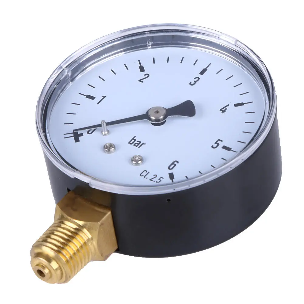 TS-60-6 Mini Pressure Gauge | 6 Bar Dial Meter for Air Compressor & Hydraulic Systems - Image 2