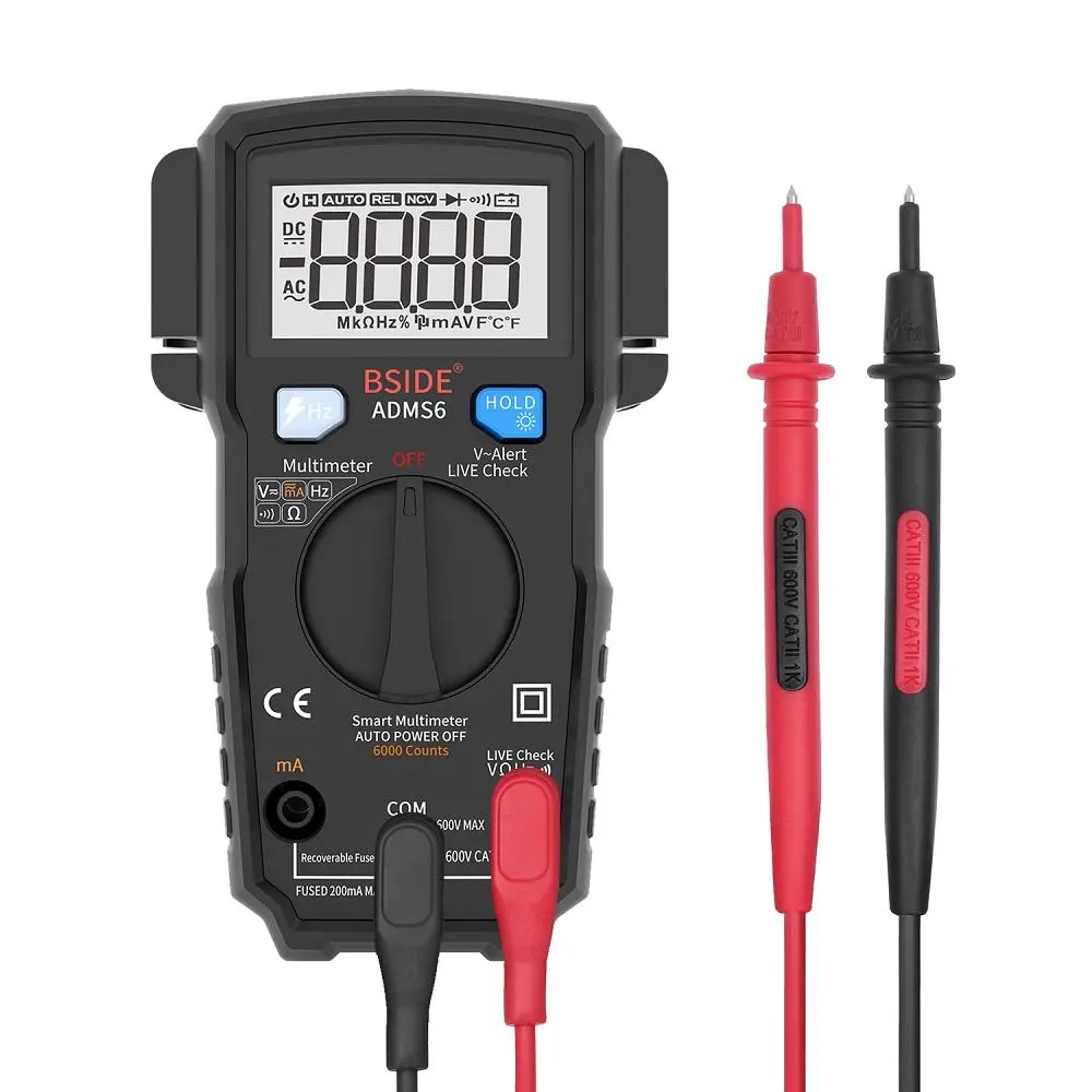 BSIDE ADMS6 Digital Multimeter - 6000 Counts True RMS Autoranging | V-alert & Live Wire Test - Image 3