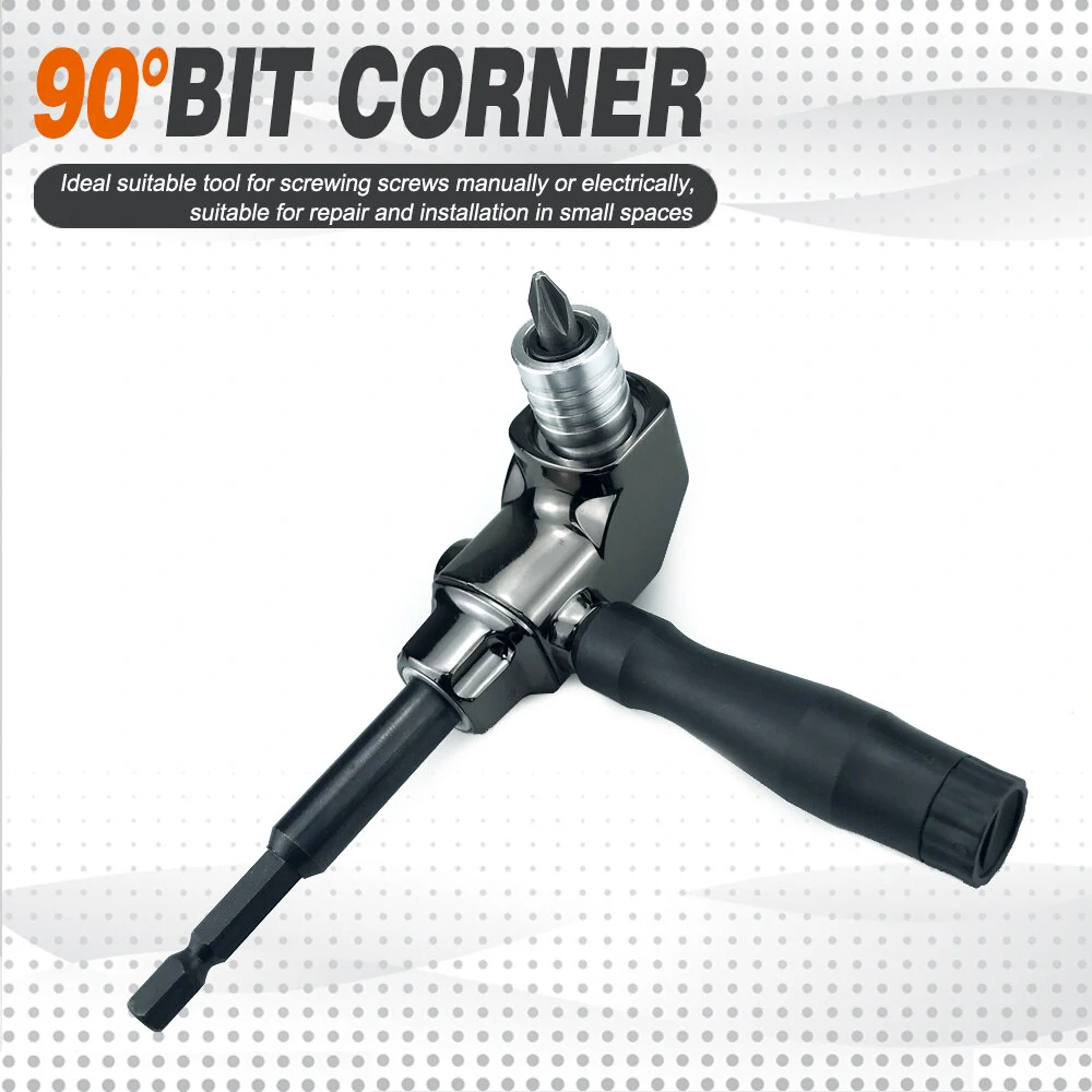 90 Degree Turning Universal Screwdriver - Quick Release Hex Adapter for Hard-to-Reach Areas | 10-Piece Set - Image 3