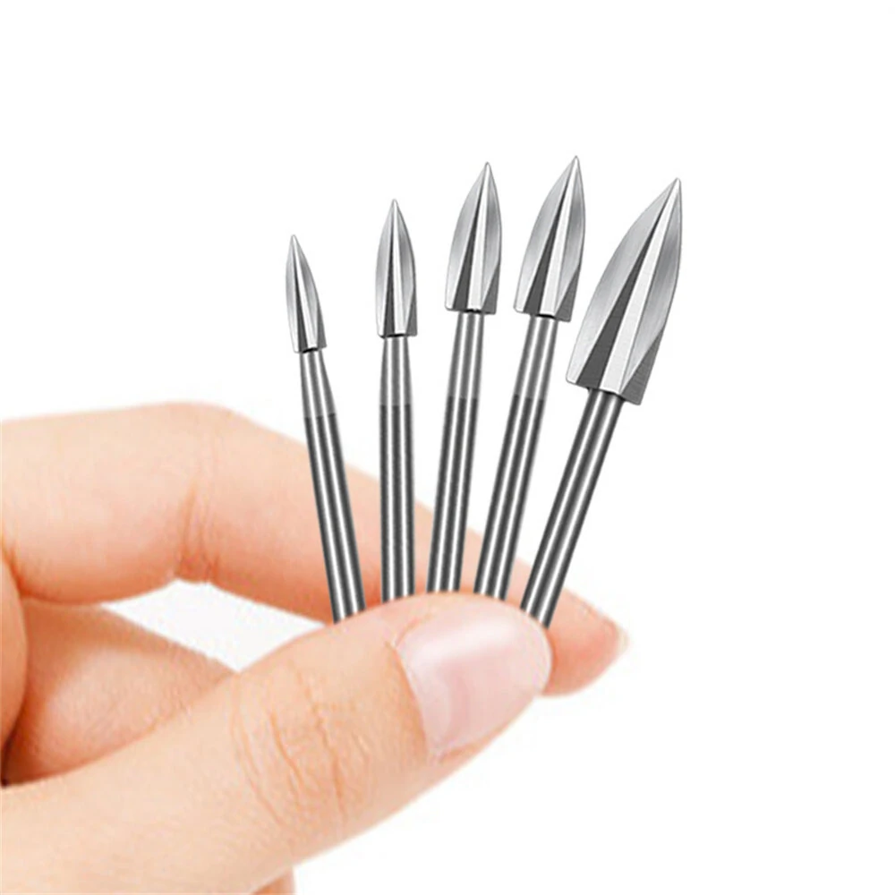 5Pcs HSS Carbide Wood Carving Drill Bits Set | Engraving & Milling Burr Tools - Image 4