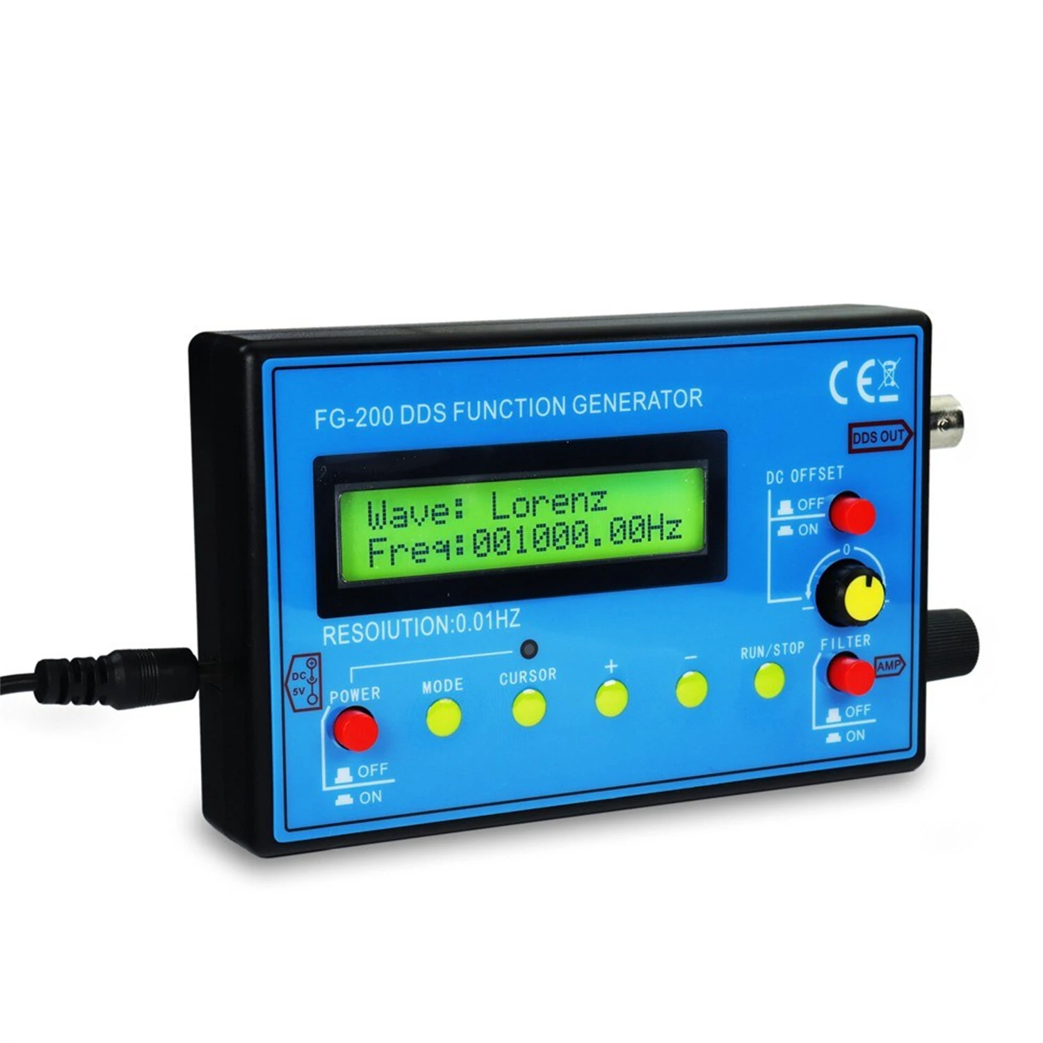 FG-200 DDS Function Signal Generator 0.01Hz-500KHz | Sine Square Sawtooth Wave - Image 4